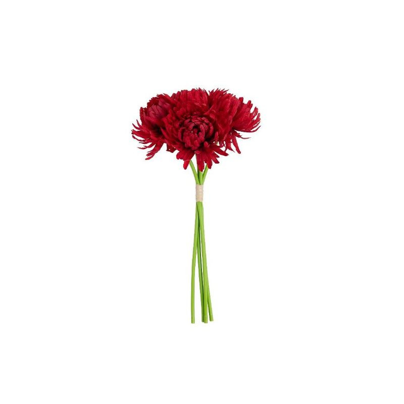 CRISANTEMO MAZZO 4 FIORI ROSSI H.33CM EAN 8056001136615 INGROSSO FIORI FINTI D'ARREDO