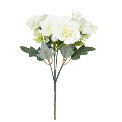 GAROFANI BIANCHI 5 FIORI H.30CM EAN 8056001134550 INGROSSO FIORI FINTI D'ARREDO