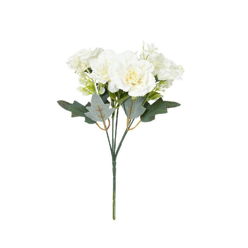 GAROFANI BIANCHI 5 FIORI H.30CM EAN 8056001134550 INGROSSO FIORI FINTI D'ARREDO