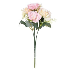GAROFANI ROSA 5 FIORI H.30CM EAN 8056001134567 INGROSSO FIORI FINTI D'ARREDO