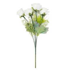 ROSE BIANCHE 4 FIORI H.35CM EAN 8056001134482 INGROSSO FIORI FINTI D'ARREDO