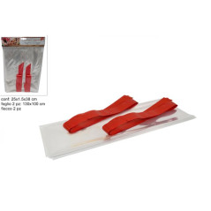 FOGLI TRASPARENTI 2PZ 100X130CM+2FIOCCHI EAN 8033113437502 INGROSSO BUSTE E CARTA REGALO NATALIZIA