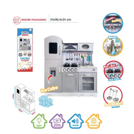 HOME VILLE CUCINA LEGNO C/ACQUA LU/SU BI EAN 8056894909242 INGROSSO GIOCHI ELETTRODOMESTICI