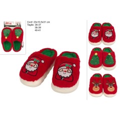 PANTOFOLA NATALE DONNA 36/37-38/39-40/41 EAN 8053482424521 INGROSSO OGGETTISTICA NATALIZIA