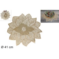 CENTRINO PLASTIFICATO FIORE 42CM EAN 8053482104201 INGROSSO ARREDO TAVOLA NATALIZIA