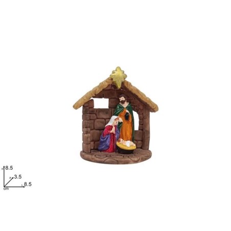 NATIVITA' C/CAPANNA POLIRESINA EAN 8053482474786 INGROSSO PERSONAGGI PER IL PRESEPE
