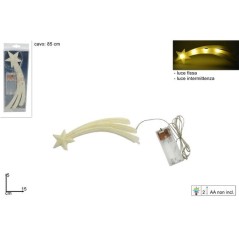 STELLA COMETA FLUOR. 15CM. C/LUCE BATTER EAN 8033113550423 INGROSSO LUCI NATALIZIE