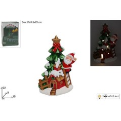 DECORAZIONE ALBERO C/BABBO NAT. 22CM LUC EAN 8053482274393 INGROSSO OGGETTISTICA NATALIZIA