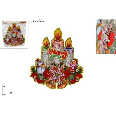 DECORAZIONE CARTONCINO CANDELE 3D 52CM EAN 8033113488610 INGROSSO OGGETTISTICA NATALIZIA