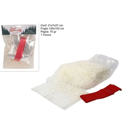 KIT CESTO 70GR C/FIOCCO E FOGLIO 100X100 EAN 8033113516443 INGROSSO ARTICOLI DECORAZIONI NATALIZIE