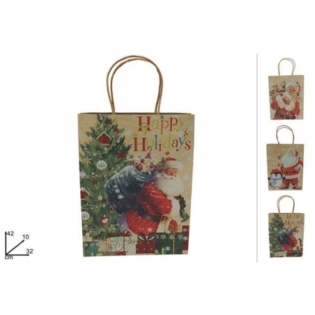 BUSTA REGALO BABBO NAT, 42X10X32CM 3ASS EAN 8053482239743 INGROSSO SACCHETTI E SHOPPER NATALIZI
