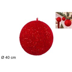 PALLA NATALIZIA GONF. ROSSA C/PAIL. 40CM EAN 8053482497099 INGROSSO PALLINE DI NATALE