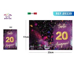 BIGLIETTO N.20 89339 EAN 8053288689339 INGROSSO BIGLIETTI COMPLEANNO