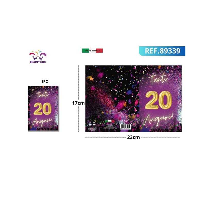 BIGLIETTO N.20 89339 EAN 8053288689339 INGROSSO BIGLIETTI COMPLEANNO BIGLIETTO N.20 89339 EAN 8053288689339 INGROSSO BIGLIETTI COMPLEANNO