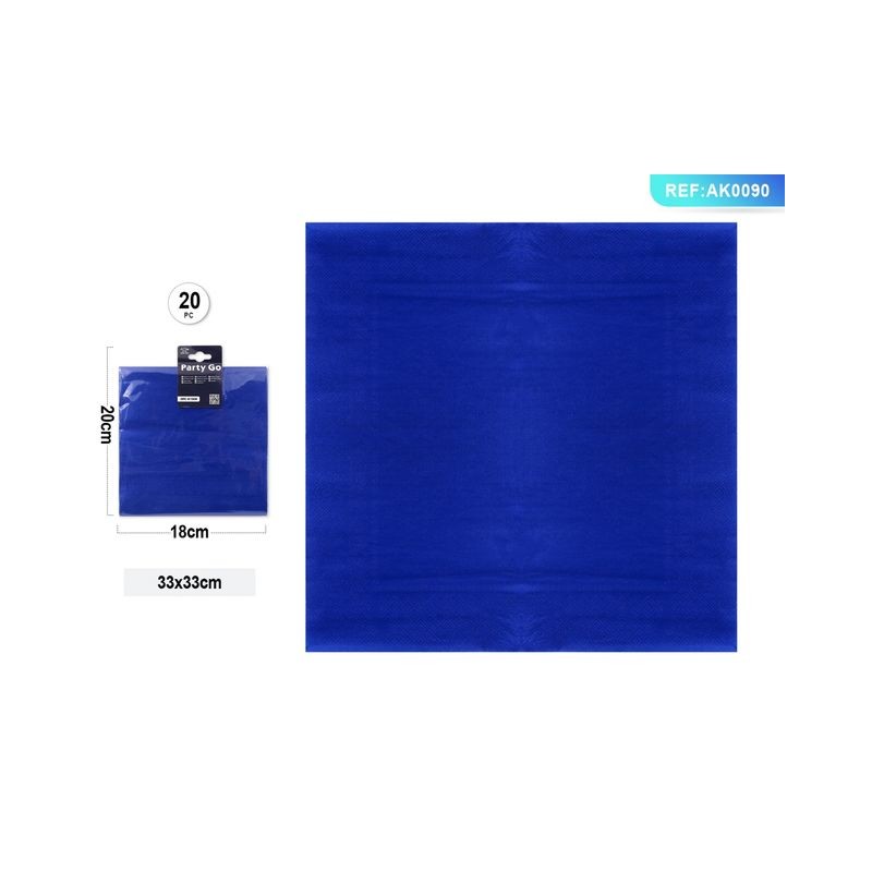 TOVAGLIOLI CM.33x33 PZ.20 BLU EAN 8058617507506 INGROSSO CARTA PER LA CASA