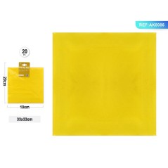 TOVAGLIOLI CM.33x33 PZ.20 GIALLI EAN 8058617507469 INGROSSO CARTA PER LA CASA