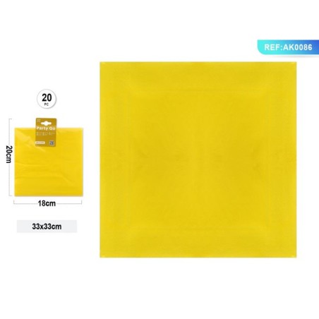 TOVAGLIOLI CM.33x33 PZ.20 GIALLI EAN 8058617507469 INGROSSO CARTA PER LA CASA