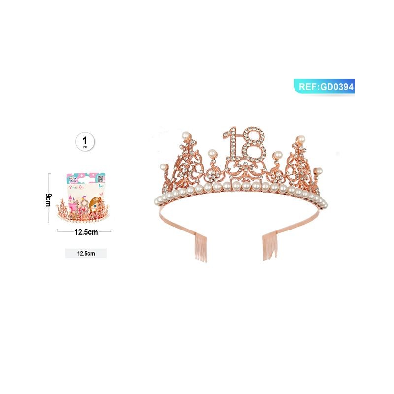 CORONA ROSA 18 ANNI 10CM EAN 8058617640944 INGROSSO CERCHIETTI PER PARTY CORONA ROSA 18 ANNI 10CM EAN 8058617640944 INGROSSO CERCHIETTI PER PARTY