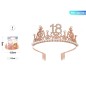 CORONA ROSA 18 ANNI 10CM EAN 8058617640944 INGROSSO CERCHIETTI PER PARTY