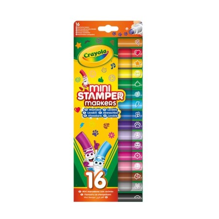 MINI PENNARELLI A STAMPINO LAVABILI 16PZ EAN 0071662187415 INGROSSO PENNARELLI
