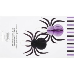 DECORAZIONE CARTA RAGNO NER/VIO 20CM 2PZ EAN 8010052408886 INGROSSO DECORAZIONI HALLOWEEN