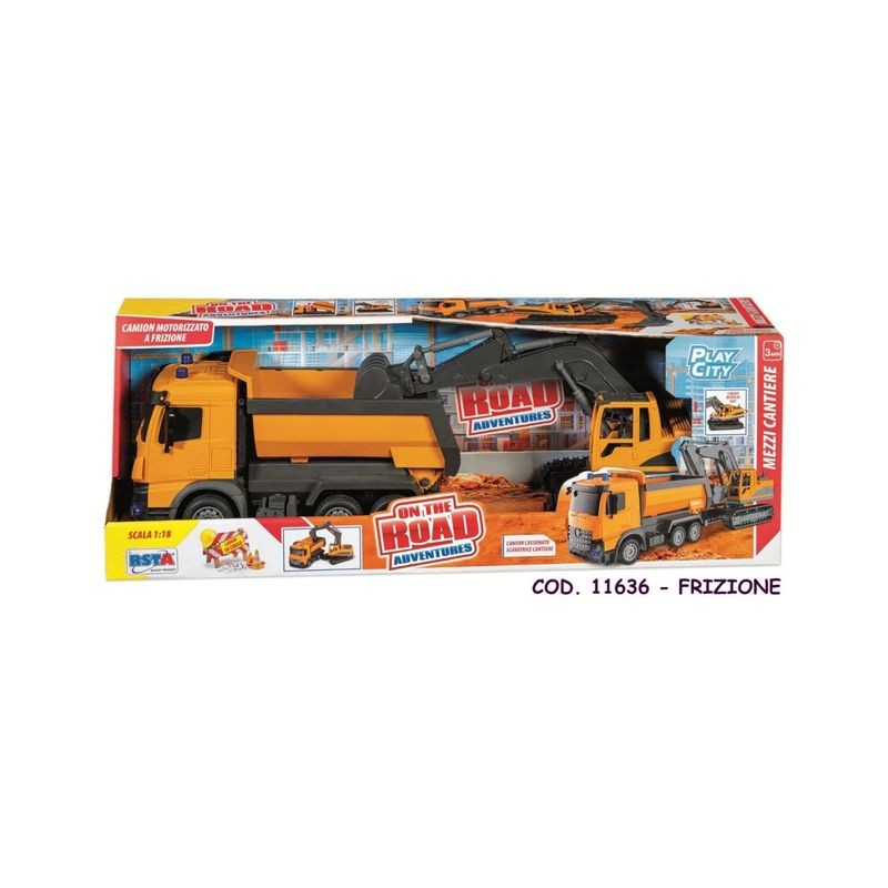 CAMION CANTIERE E SCAVATRICE SCAVATRICE EAN 8004817116369 INGROSSO MODELLINI AUTO A FRIZIONE