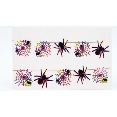 GHIRLANDA HALLOWEEN RAGNO MULTICOLORE EAN 8422259831891 INGROSSO FESTONI E ADDOBBI HALLOWEEN