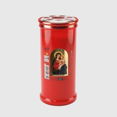 LUMINO 40T ROSSO MADONNA DEL SACRO CUORE EAN 8000061093647 INGROSSO LUMINI E CERI