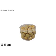 PALLE 5CM 42 PZ 3ASS ORO IN BORSA PVC EAN 8053482479354 INGROSSO PALLINE DI NATALE