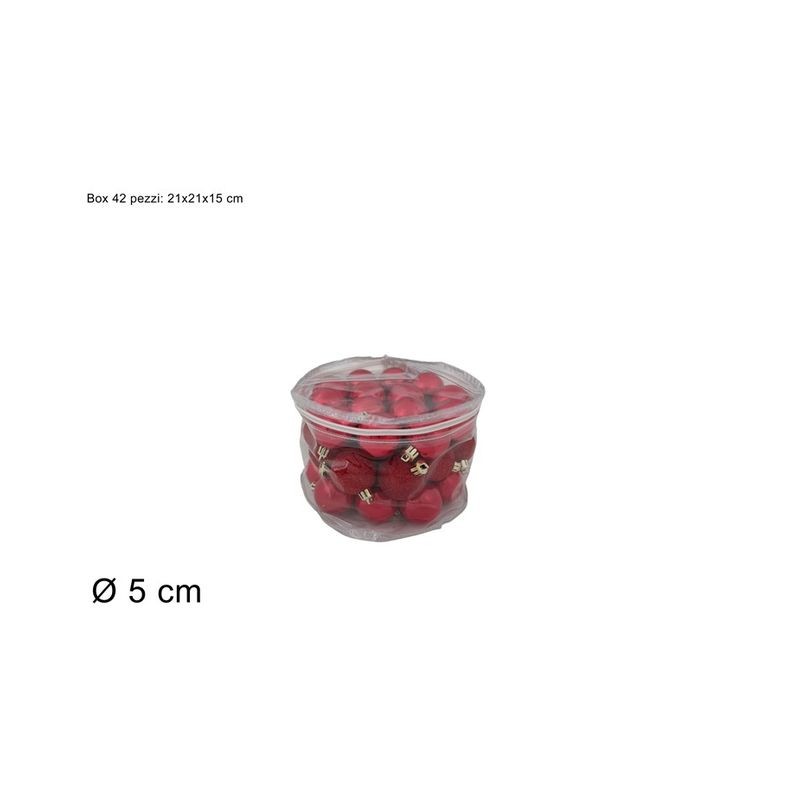 PALLE 5CM 42 PZ 3ASS ROSSO IN BORSA PVC EAN 8053482479330 INGROSSO PALLINE DI NATALE PALLE 5CM 42 PZ 3ASS ROSSO IN BORSA PVC EAN 8053482479330 INGROSSO PALLINE DI NATALE