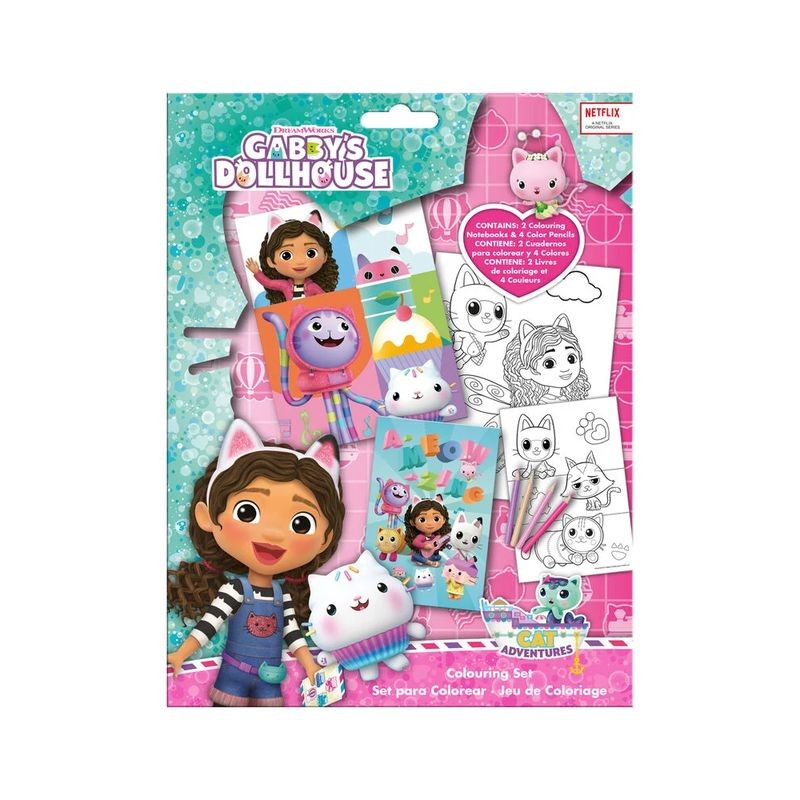 COLOURING SET C/ADESIVI GABBY'S DOLLHOUS EAN 8435507885560 INGROSSO LIBRI PER BAMBINI