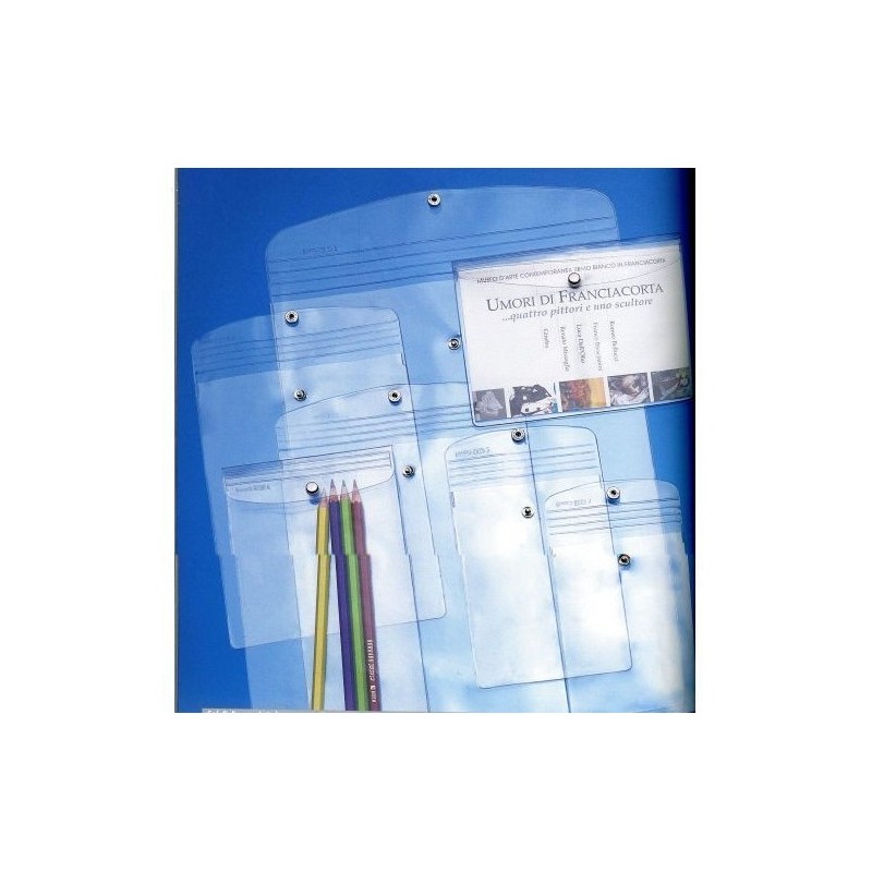 PORTADOC. C/BOTTONE 10X20 PZ.10 EAN 8006779013809 INGROSSO PORTA DOCUMENTI TASCABILI