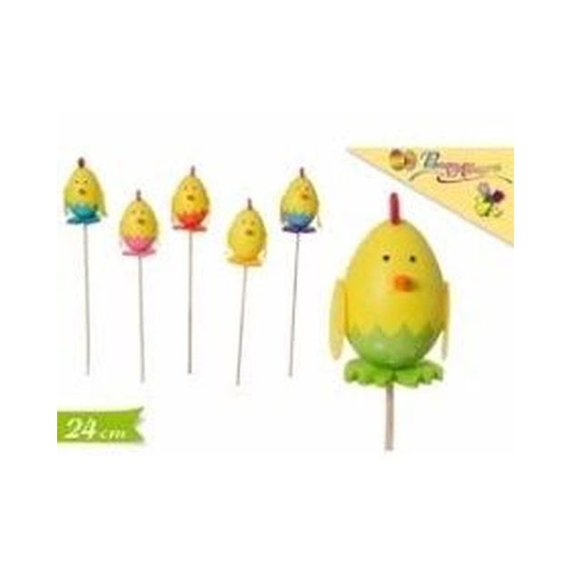 STECCO PULCINO 3PZ EAN 8055329101473 INGROSSO DECORAZIONI PER PASQUA