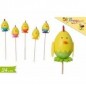 STECCO PULCINO 3PZ EAN 8055329101473 INGROSSO DECORAZIONI PER PASQUA