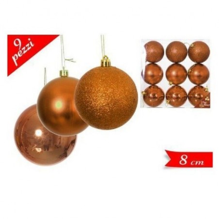 INGROSSO SET 9 PALLE 8CM RAME