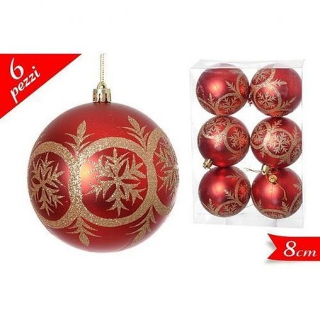 INGROSSO SET 6 PALLE 8CM ROSSO