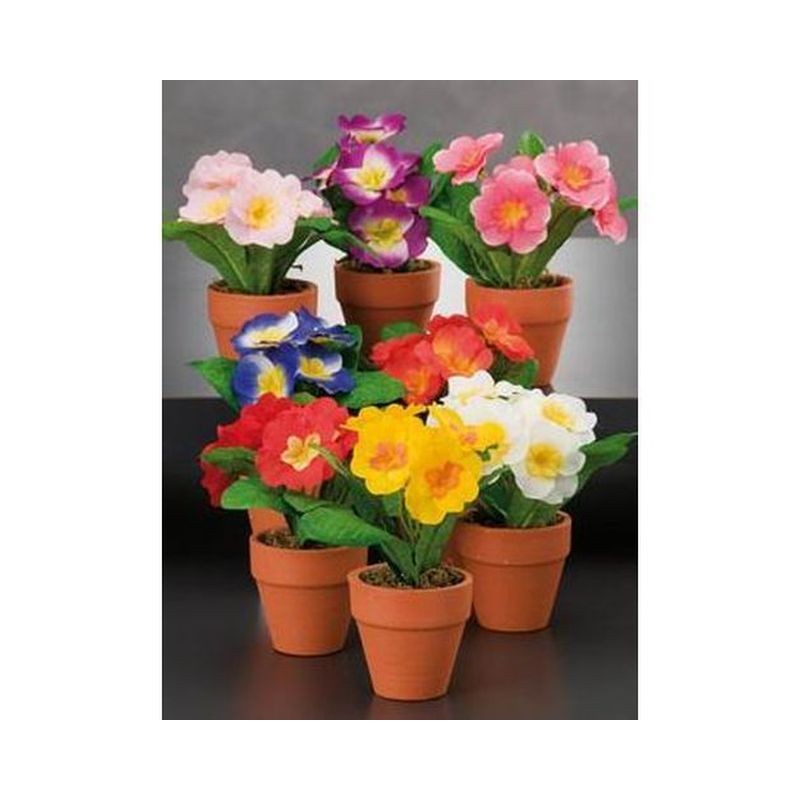 VASO C/PRIMULE DIAM.15XH17CM EAN 8021785929647 INGROSSO FIORI FINTI D'ARREDO