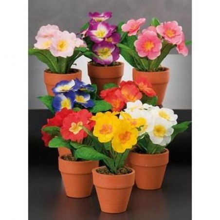 VASO C/PRIMULE DIAM.15XH17CM EAN 8021785929647 INGROSSO FIORI FINTI D'ARREDO