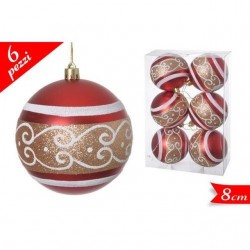 INGROSSO SET 6 PALLE 8CM ROSSO
