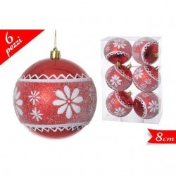 INGROSSO SET 6 PALLE 8CM ROSSE