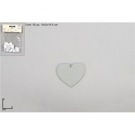INGROSSO CUORI LEGNO 2CM 50PZ BI