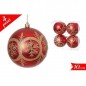SET 4 PALLE 10CM ROSSO EAN 8055329051624 INGROSSO PALLINE DI NATALE E PUNTALI