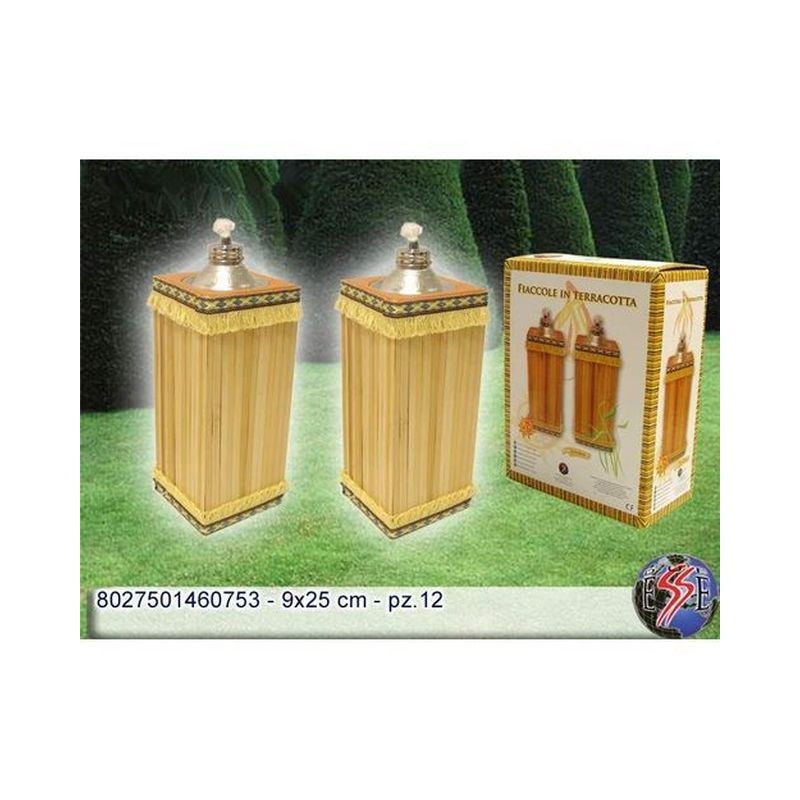 COPPIA FIACCOLA TERRACOTTA EAN 8027501460753 INGROSSO ARTICOLI CAMPEGGIO