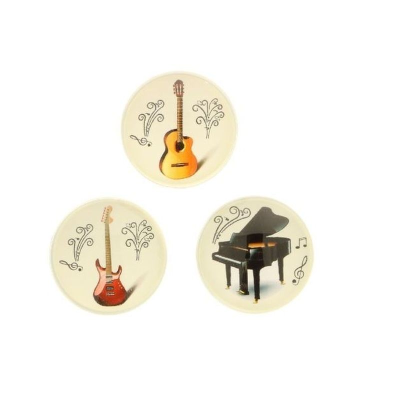 GLASS MAGNETE MUSICA S/3 DM 3,5 EAN 8059973106587 INGROSSO CALAMITE SOUVENIR