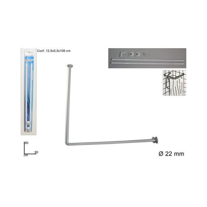 BASTONE DOCCIA 90X90CM BLISTER EAN 8034048259948 INGROSSO ACCESSORI BAGNO