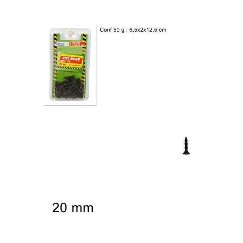 VITI NERE MIS. 20MM IN BLISTER EAN 8034048178744 INGROSSO VITI E CHIODI