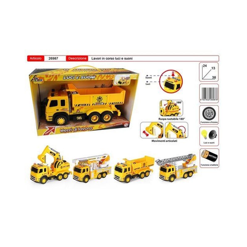 CAMION LAVORO EAN  INGROSSO MODELLINI AUTO LUCI E SUONI