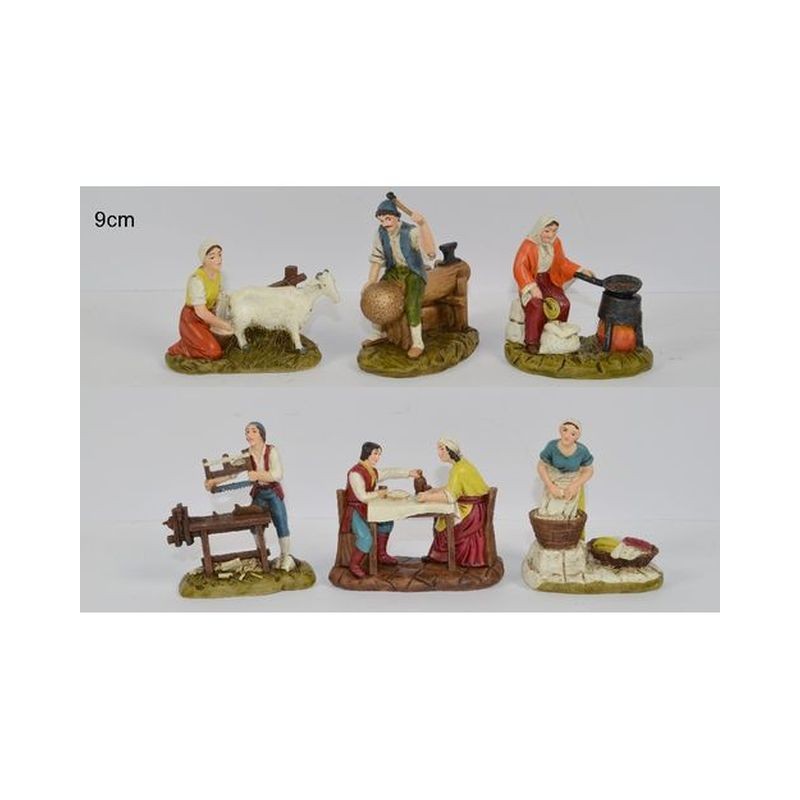 PERSONAGGIO MESTIERE 9CM 6ASS EAN 8033113403545 INGROSSO PERSONAGGI PER IL PRESEPE E ANIMALI