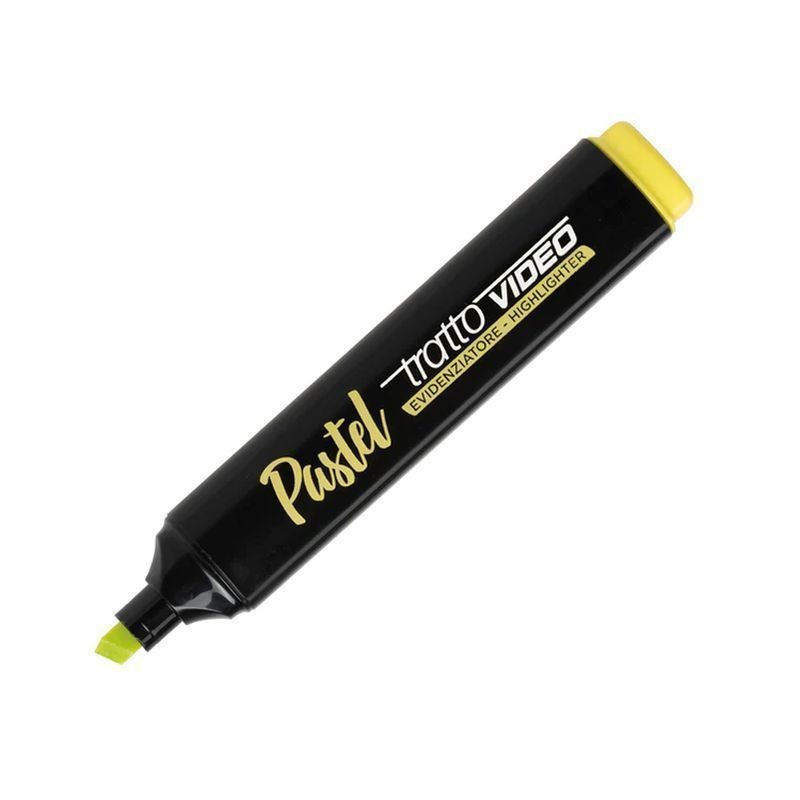 TRATTO VIDEO PASTEL GIALLO LIMONE 12 EAN 8000825025686 INGROSSO EVIDENZIATORI