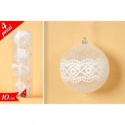 INGROSSO PALLA 10CM 4PZ BIANCA M